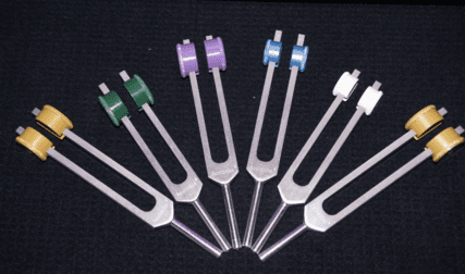 Earth Moon Zodiac tuning fork set with ohms (6 forks) For Level I Acutonics class